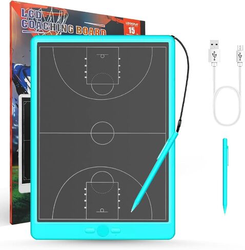 mom&myaboys 15 Inch Electronic Strategy Tactical Training Mark Board,Basketball Coaching Board/Equipment,Basketball Coach Board Gifts for Basketball Lover,Basketball Coaching Accessories in Kuwait