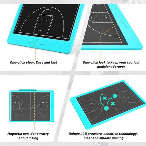 mom&myaboys 15 Inch Electronic Strategy Tactical Training Mark Board,Basketball Coaching Board/Equipment,Basketball Coach Board Gifts for Basketball Lover,Basketball Coaching Accessories in Kuwait