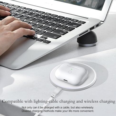 Wireless Charging Case Compatible with AirPod 3rd Generation, Air Pod 3 Charger Case Replacement with Bluetooth Pairing Sync Button,Without Earbuds,White in Saudi Arabia
