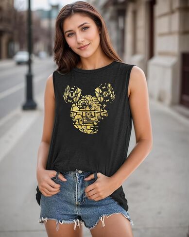 دبابة سحرية أعلى نساء المملكة السحرية tshirts الصيف العطلات العطلات الرسم القصيرة الأكمام سترة in Kuwait