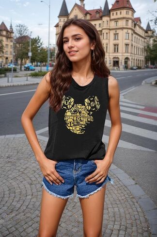 دبابة سحرية أعلى نساء المملكة السحرية tshirts الصيف العطلات العطلات الرسم القصيرة الأكمام سترة in Kuwait