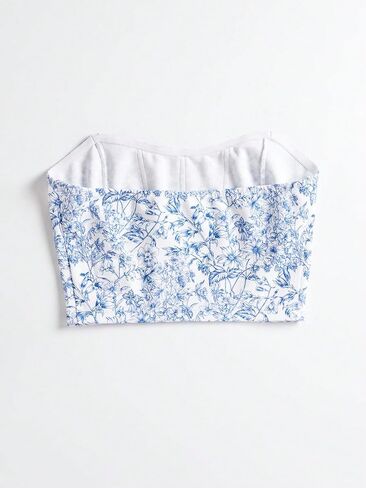 Shenhe Women's Ditsy Ditsy Ploral Printlesslesslessless Bandeau Tube Tube Top محصول in Kuwait