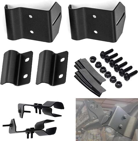 Upper Roof 50 Inch Curved Straight Light Bar Windshield Pro-fit Cage Mounting Brackets for Polaris Ranger 500 570 900 1000 Crew EV XP, No Need Drilling in Saudi Arabia