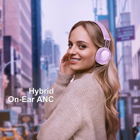 Wireless Bluetooth On-Ear Headphones:with Active Noise Cancellation - Hi Res Sound Up to 55H Battery Life, Lightweight, Comfortable, Foldable Design in Saudi Arabia