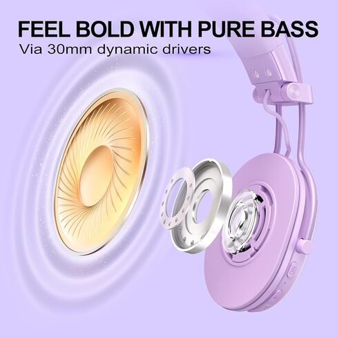 Wireless Bluetooth On-Ear Headphones:with Active Noise Cancellation - Hi Res Sound Up to 55H Battery Life, Lightweight, Comfortable, Foldable Design in Saudi Arabia