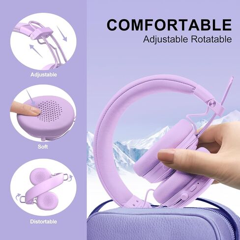 Wireless Bluetooth On-Ear Headphones:with Active Noise Cancellation - Hi Res Sound Up to 55H Battery Life, Lightweight, Comfortable, Foldable Design in Saudi Arabia