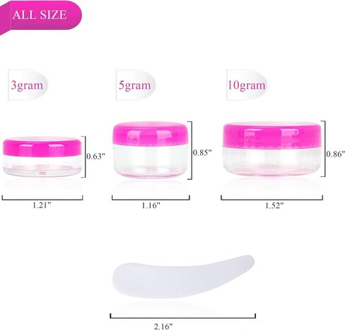 25PCS 10 Gram Sample Containers, 10ml Empty Jars with Lids, Small Cosmetic Containers, Mini Sample Jars with 2PCS Mini Spatulas for Make Up, Oils, Lotion, Powder, Paint, Jewelry, Lip Balms(Black Lid) in Kuwait