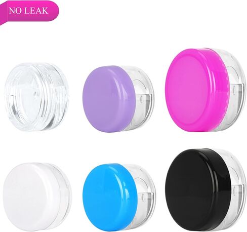 25PCS 10 Gram Sample Containers, 10ml Empty Jars with Lids, Small Cosmetic Containers, Mini Sample Jars with 2PCS Mini Spatulas for Make Up, Oils, Lotion, Powder, Paint, Jewelry, Lip Balms(Black Lid) in Kuwait