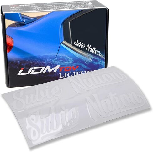 iJDMTOY 7x1.5-Inch Subie Nation Vinyl Decal Stickers, Compatible with Subaru WRX STI BRZ Impreza Legacy for Windshield, Bumper, License Plate Frame, Trunk, etc in Saudi Arabia
