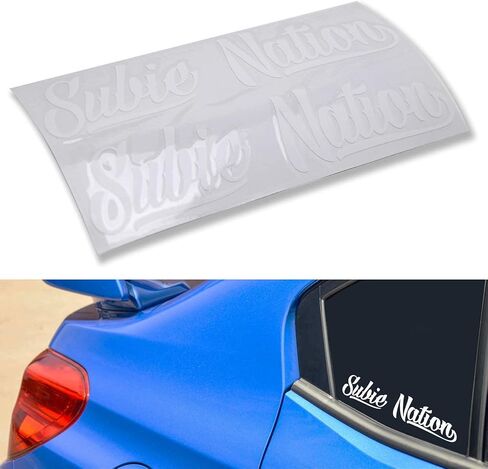 iJDMTOY 7x1.5-Inch Subie Nation Vinyl Decal Stickers, Compatible with Subaru WRX STI BRZ Impreza Legacy for Windshield, Bumper, License Plate Frame, Trunk, etc in Saudi Arabia