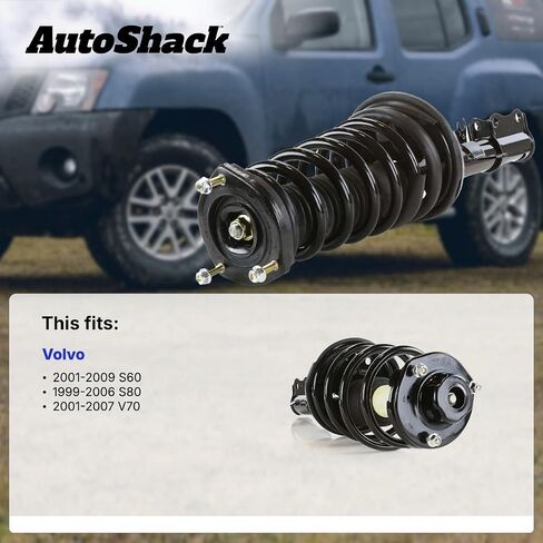 AutoShack Front Complete Strut & Coil Spring Assembly Set for 1999-2005 2006 Volvo S80 2001-2007 V70 2001-2009 S60 2.3L 2.4L 2.5L 2.8L AWD FWD | Driver or Passenger Side Replacement Kit CST1004049 in Saudi Arabia