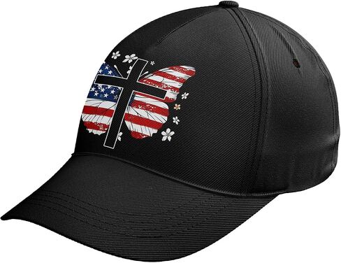 العلم الأمريكي مسيحيا سائق الشاحنة قبعة للرجال نساء ، قابلة للتعديل Snapback Cap Cap USA HAT HAT DEDITIONS in Kuwait