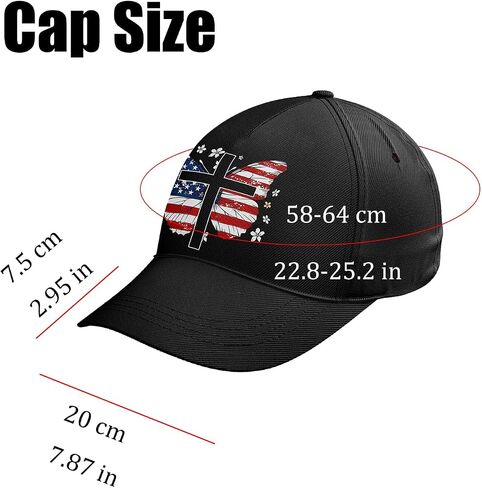 العلم الأمريكي مسيحيا سائق الشاحنة قبعة للرجال نساء ، قابلة للتعديل Snapback Cap Cap USA HAT HAT DEDITIONS in Kuwait