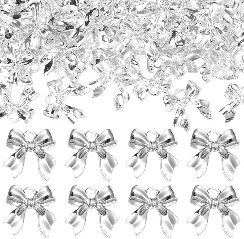 60 Pcs Alloy Bow Bowknot Charms, Silver and Gold Bow Tie Pendant Charms Bulk for Jewelry, Bowknot Pendants Earring Charms Necklace Bracelets DIY Crafts Supplies in Kuwait