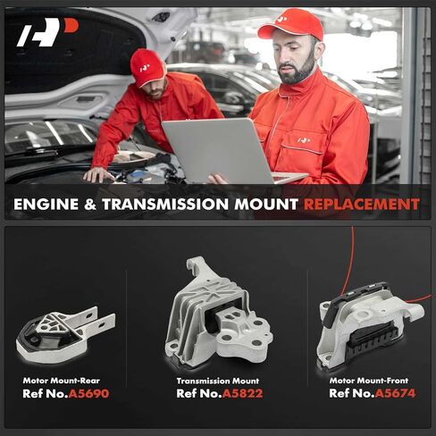 A-Premium 3PCS Motor Motor Motor Motion and Transmission Mount Tet متوافق مع Dodge Dart 2013 2014 2015 2016 L4 2.0L بشكل طبيعي ، استبدل# 680814888 ، 68081488AC in Saudi Arabia