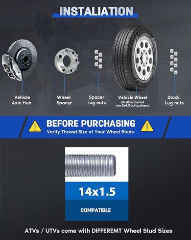ECCPP 2PCS 6x5.5 to 8x6.5 Wheel Adapters Conversion 2"inch 6 Lug for Chevrolet Silverado 1500 1999-2023 || for Chevrolet Suburban 2015-2021(8x6.5 Wheels) in Saudi Arabia