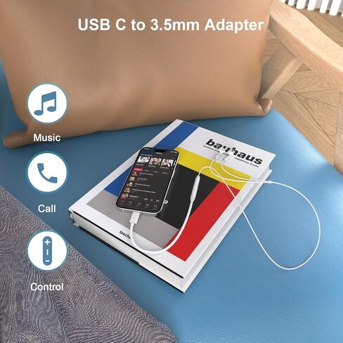 USB C إلى 3.5 ملم محول مقبس سماعة سماعات الرأس ، 2 حزمة USB من النوع C إلى AUX AUX AUDIO DONGLE CABLE COLL متوافق مع iPhone 16/16 Plus/16 Pro/16 Pro Max/15/15 Plus/15 Pro/15 Pro Max ، iPad Pro ، Galaxy ، Pixel in Kuwait