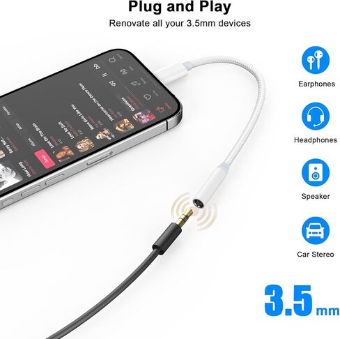 USB C إلى 3.5 ملم محول مقبس سماعة سماعات الرأس ، 2 حزمة USB من النوع C إلى AUX AUX AUDIO DONGLE CABLE COLL متوافق مع iPhone 16/16 Plus/16 Pro/16 Pro Max/15/15 Plus/15 Pro/15 Pro Max ، iPad Pro ، Galaxy ، Pixel in Kuwait