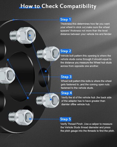 ECCPP 4PCS 2" 5 Lug Wheel Spacer 5x4.75 5X120.65 Wheel Spacers Kits 12x1.5 Studs 70.5mm fits for 1984-2019 for Chevrolet Corvette| 1987-2005 for Chevrolet Blazer |1990-2004 for GMC Sonoma in Saudi Arabia