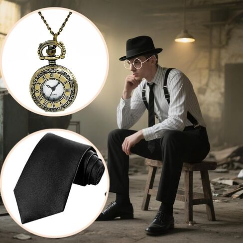 1920s Mens Costume Accessories Outfit Set Gangster Roaring 20s Costumes for Gatsby Party in Saudi Arabia