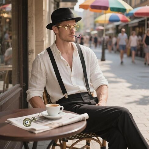 1920s Mens Costume Accessories Outfit Set Gangster Roaring 20s Costumes for Gatsby Party in Saudi Arabia