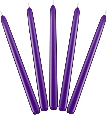 Set of 4 Advent Taper Candles with 7/8 inch Base, Dripless and Unscented 10 Inch Tall Purple and Pink Colored Skinny Christmas Wax Candlesticks Set - 3 Purple and 1 Pink in Saudi Arabia