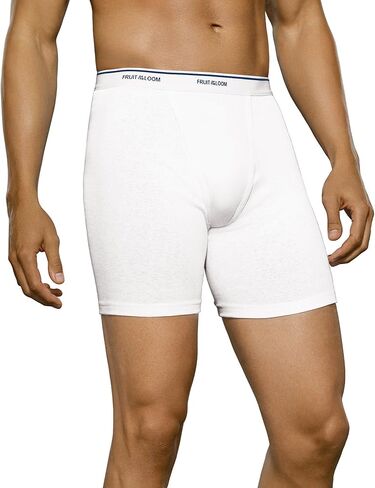 Fruit of the Loom Men's 3Pack White Boxer Briefs 100% Cotton Underwear S in Kuwait