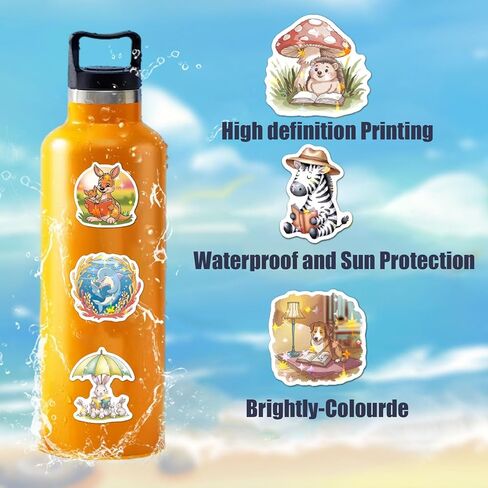 50PCS Holographic Book Stickers for Kindle,Glitter Summer Bookish Stickers Pack for Kids Teens Adults,Waterproof Vinyl Decals for Laptop Ebook Readers Water Bottles Journal Scrapbook in Kuwait