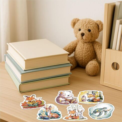 50PCS Holographic Book Stickers for Kindle,Glitter Summer Bookish Stickers Pack for Kids Teens Adults,Waterproof Vinyl Decals for Laptop Ebook Readers Water Bottles Journal Scrapbook in Kuwait