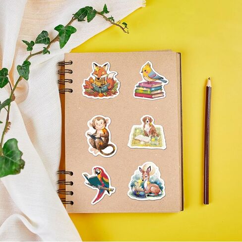50PCS Holographic Book Stickers for Kindle,Glitter Summer Bookish Stickers Pack for Kids Teens Adults,Waterproof Vinyl Decals for Laptop Ebook Readers Water Bottles Journal Scrapbook in Kuwait