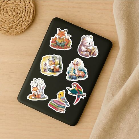 50PCS Holographic Book Stickers for Kindle,Glitter Summer Bookish Stickers Pack for Kids Teens Adults,Waterproof Vinyl Decals for Laptop Ebook Readers Water Bottles Journal Scrapbook in Kuwait