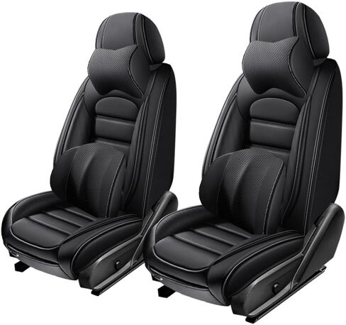 5 Seat Covers for RAM 3500 2012-2024,Premium Nappa Leather Car Seat Covers for Pickup Trucks,Waterproof Soft Seat Covers for Cars,Interior Accessories Airbag Compatible（Standard-Black&Coffee） in Saudi Arabia