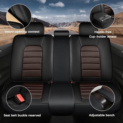5 Seat Covers for RAM 3500 2012-2024,Premium Nappa Leather Car Seat Covers for Pickup Trucks,Waterproof Soft Seat Covers for Cars,Interior Accessories Airbag Compatible（Standard-Black&Coffee） in Saudi Arabia
