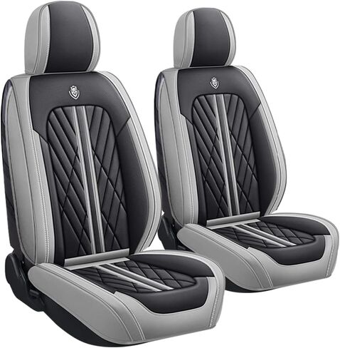 Car Seat Cover for 96% of GMC 2000-2024,2 Seats Nappa Leather Waterproof Anti-Slip Seat Covers,Airbag Compatible Easy to Install(Black red Stripe) in Saudi Arabia