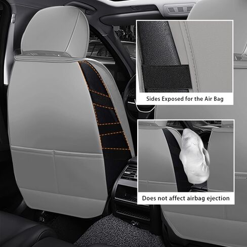 Car Seat Cover for 96% of GMC 2000-2024,2 Seats Nappa Leather Waterproof Anti-Slip Seat Covers,Airbag Compatible Easy to Install(Black red Stripe) in Saudi Arabia
