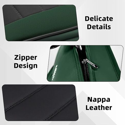 Car Seat Cover Fit for RAM Promaster City 2015-2024,Compatible Airbag Non-Slip Waterproof Seat Cover,Car Seat Protector Premium Interior (Luxury 2 Seats,Black Green) in Kuwait
