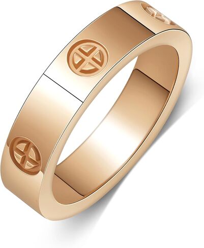 Love Rings, Stainless Steel Ring Couple Friendship Rings Cross fashion Rings Screw Design Promise Ring Wedding Mother's Day Jewelry for Women Men in Kuwait