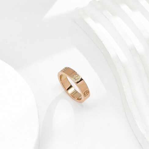 Love Rings, Stainless Steel Ring Couple Friendship Rings Cross fashion Rings Screw Design Promise Ring Wedding Mother's Day Jewelry for Women Men in Kuwait