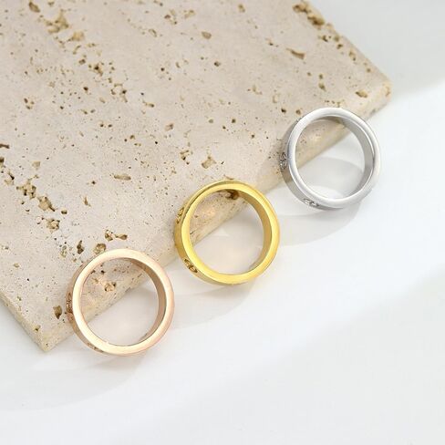 Love Rings, Stainless Steel Ring Couple Friendship Rings Cross fashion Rings Screw Design Promise Ring Wedding Mother's Day Jewelry for Women Men in Kuwait