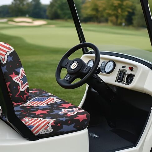 أغطية مقعد العربة American Flag American Flag لسيارة النادي ، ومقاعد الجولف الأمامية ، ومقاعد أمامية قابلة للتنفس القابلة للغسل ، تجدد عربة الغولف الخاصة بك in Kuwait