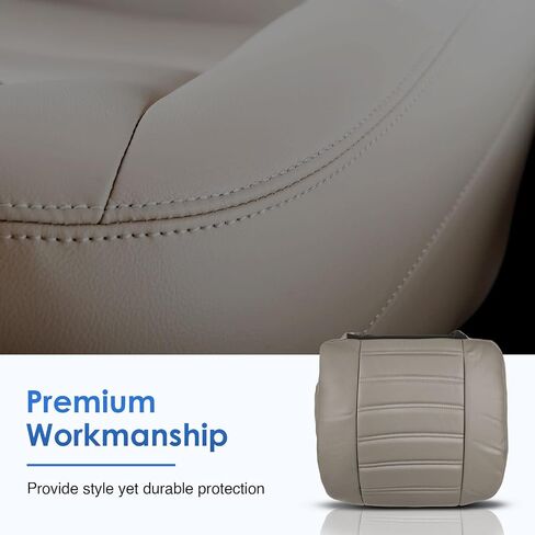 A-premium سائق السائق السفلي غطاء المقعد الجلدي الاصطناعية القمح القمح رمادي متوافق مع Hummer H2 2003 2004 2005 2006 2007 جانب السائق الأمامي in Saudi Arabia