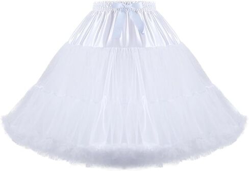 Women Petticoat Skirts Tulle Under Dress Crinoline Puffy Elastic Waist Boneless Underskirt in Kuwait