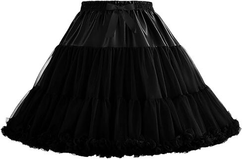 Women Petticoat Skirts Tulle Under Dress Crinoline Puffy Elastic Waist Boneless Underskirt in Kuwait