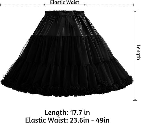 Women Petticoat Skirts Tulle Under Dress Crinoline Puffy Elastic Waist Boneless Underskirt in Kuwait