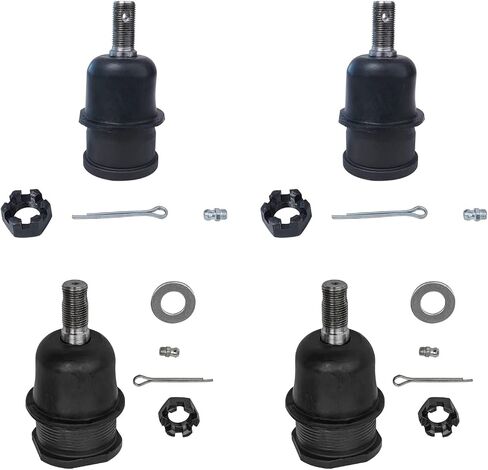 Detroit Axle - Front 10pc Sundension Kit for Dodge B150 B1500 B200 B250 B2500 B300 B350 B3500 RAM 1500 2500 3500 VAN ، 4 TIN ROD نهايات 4 مفاصل الكرة العلوية والسفلية 2 توجيه الأسلحة الأسلحة. in Saudi Arabia