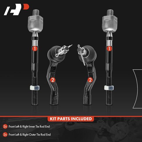 A-Premium Set of 4, Front Inner & Outer Tie Rod End Kit, Compatible with Infiniti G35 2003-2007 & Nissan 350Z 2003-2009 in Saudi Arabia