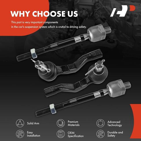 A-Premium Set of 4, Front Inner & Outer Tie Rod End Kit, Compatible with Infiniti G35 2003-2007 & Nissan 350Z 2003-2009 in Saudi Arabia