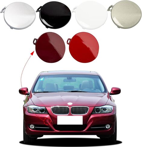 Front Bumper Tow Hook Cover Fit for BMW 3 Series E90 E91 328I 335I 2009 2010 2011 Towing Eye Cap 51117207299 821935A (Black, Right Passenger Side) Xinpinsai in Saudi Arabia