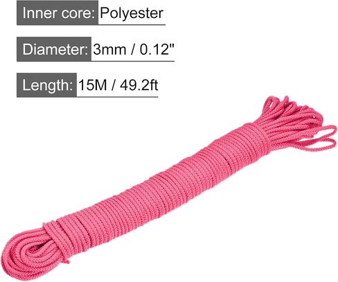 MECCANIXITY Polypropylene Rope Braid Cord 30M/98.4ft 1/8" Black for Indoor Outdoor Camping Clothes Line in Saudi Arabia