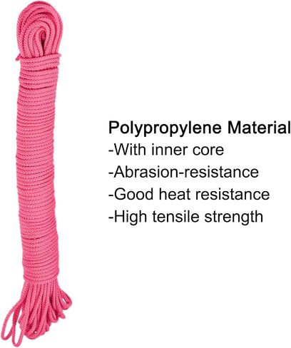 MECCANIXITY Polypropylene Rope Braid Cord 30M/98.4ft 1/8" Black for Indoor Outdoor Camping Clothes Line in Saudi Arabia